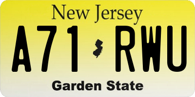 NJ license plate A71RWU