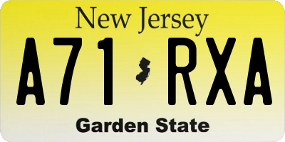 NJ license plate A71RXA