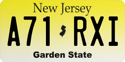 NJ license plate A71RXI