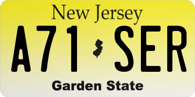 NJ license plate A71SER