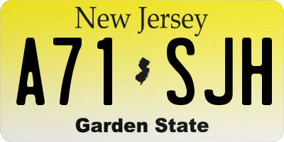 NJ license plate A71SJH