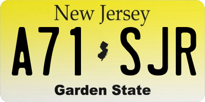 NJ license plate A71SJR