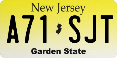 NJ license plate A71SJT