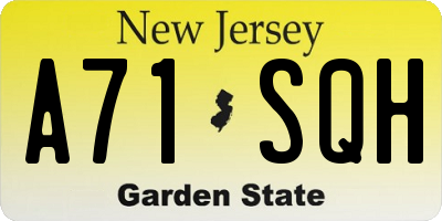 NJ license plate A71SQH