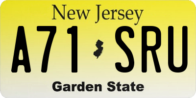 NJ license plate A71SRU