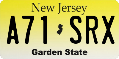 NJ license plate A71SRX