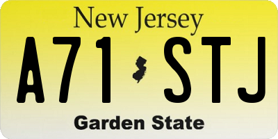 NJ license plate A71STJ