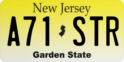 NJ license plate A71STR