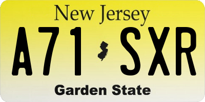 NJ license plate A71SXR