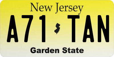 NJ license plate A71TAN