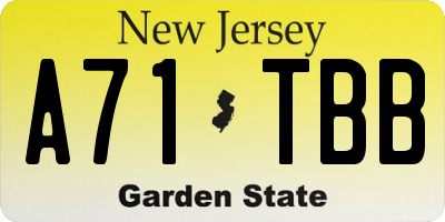 NJ license plate A71TBB