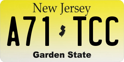 NJ license plate A71TCC