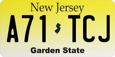 NJ license plate A71TCJ