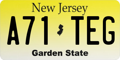 NJ license plate A71TEG