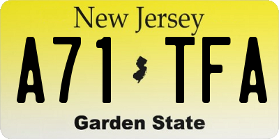 NJ license plate A71TFA