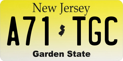 NJ license plate A71TGC