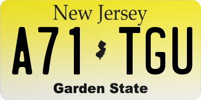 NJ license plate A71TGU