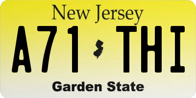 NJ license plate A71THI