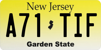 NJ license plate A71TIF