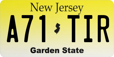 NJ license plate A71TIR