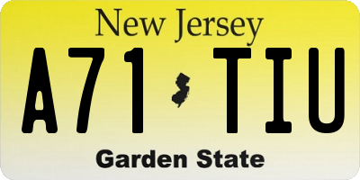 NJ license plate A71TIU