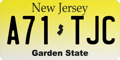 NJ license plate A71TJC