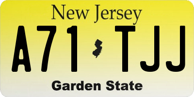 NJ license plate A71TJJ