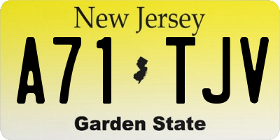 NJ license plate A71TJV