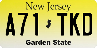 NJ license plate A71TKD