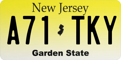 NJ license plate A71TKY