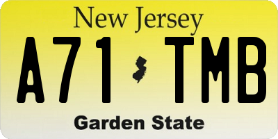 NJ license plate A71TMB