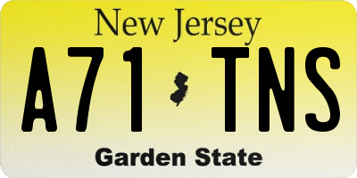 NJ license plate A71TNS