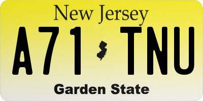 NJ license plate A71TNU