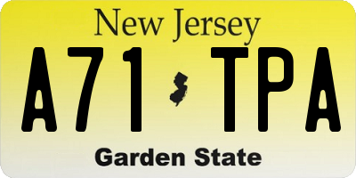 NJ license plate A71TPA