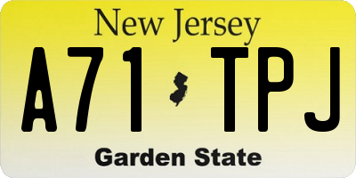 NJ license plate A71TPJ