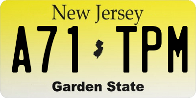 NJ license plate A71TPM