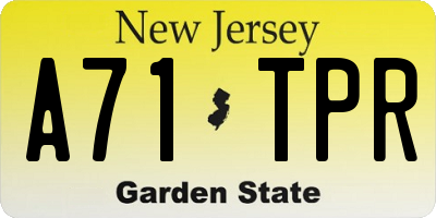 NJ license plate A71TPR