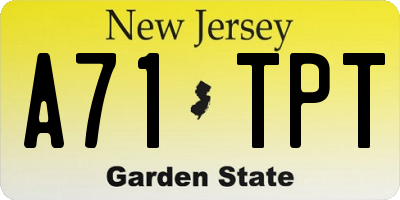 NJ license plate A71TPT