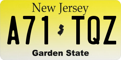 NJ license plate A71TQZ