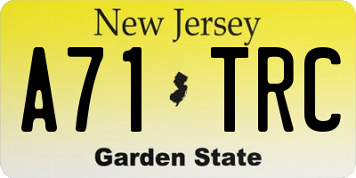 NJ license plate A71TRC