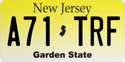 NJ license plate A71TRF