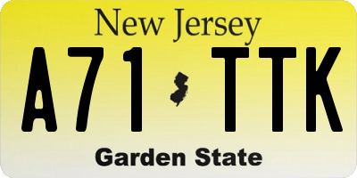 NJ license plate A71TTK