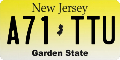NJ license plate A71TTU
