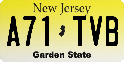 NJ license plate A71TVB