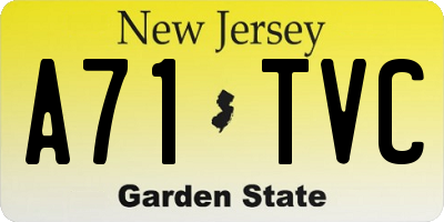 NJ license plate A71TVC
