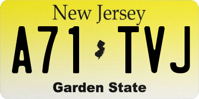NJ license plate A71TVJ