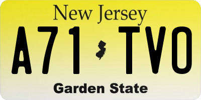 NJ license plate A71TVO