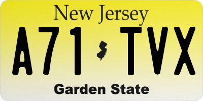 NJ license plate A71TVX