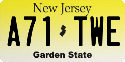 NJ license plate A71TWE