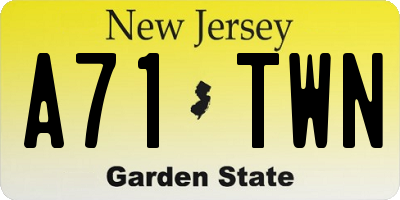 NJ license plate A71TWN